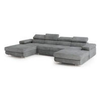 ROHOVÁ SEDAČKA LYKKE šedá - šedá/stříbrná, kov/dřevo (353/202cm) - MASSENO