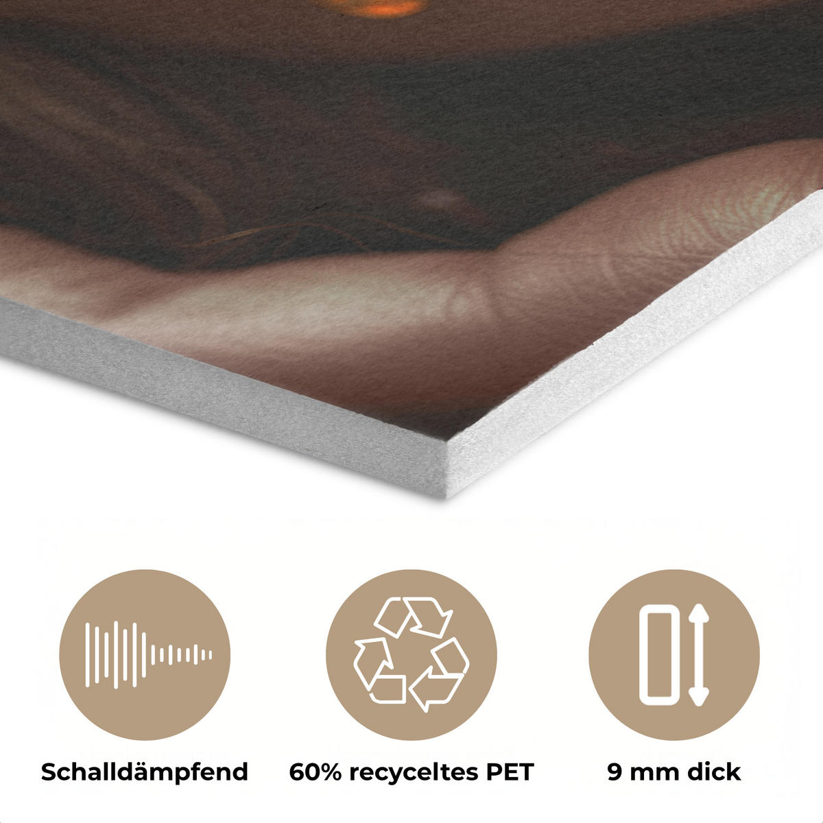 AKUSTIKPANEEL Frau - Gold - Luxus - Porträt 80x60 cm - Goldfarben, Textil (80/0.9/60cm) - MuchoWow