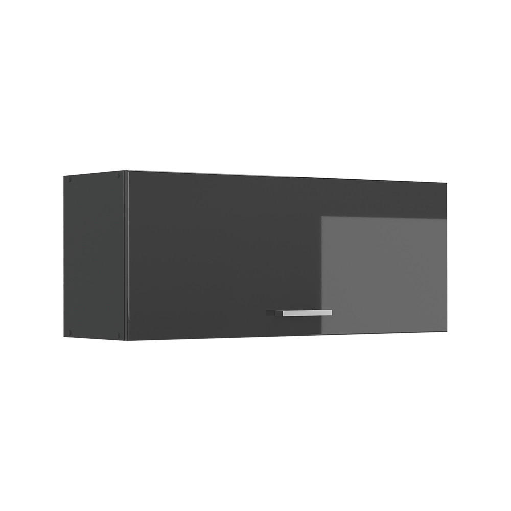 VÄGGSKÅP R-Line, Antracit högblank/antracit, 100 cm Platt Svart högglans, Antracit 40/100/31 cm
