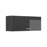 HÄNGESCHRANK R-Line, Anthrazit Hochglanz/Anthrazit, 100 cm Flach - Schwarz Hochglanz/Anthrazit, Holzwerkstoff (100/40/31cm) - Vicco