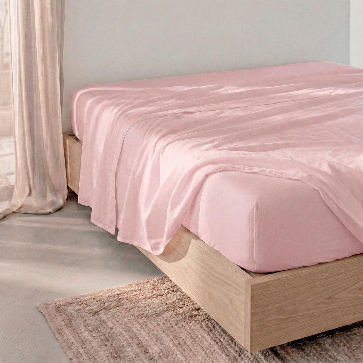 SPANNBETTTUCH basic 90x200x32 cm hellrosa - Rosa, Textil (90/200cm) - Happy Friday