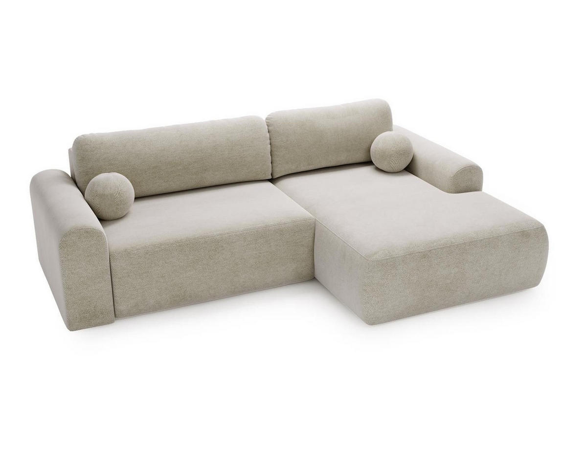 ECKSOFA velvet braun rechts AURA - Braun, Holzwerkstoff (257/177cm) - Compleo24
