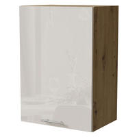 HÄNGESCHRANK Brerra W2/50 Eiche Artisan / RAL 9001 creme Hochglanz 50 / 32,5 / 72cm - Creme/Eiche Artisan, Holz/Holzwerkstoff (50/72/32.5cm) - Feldmann-Wohnen