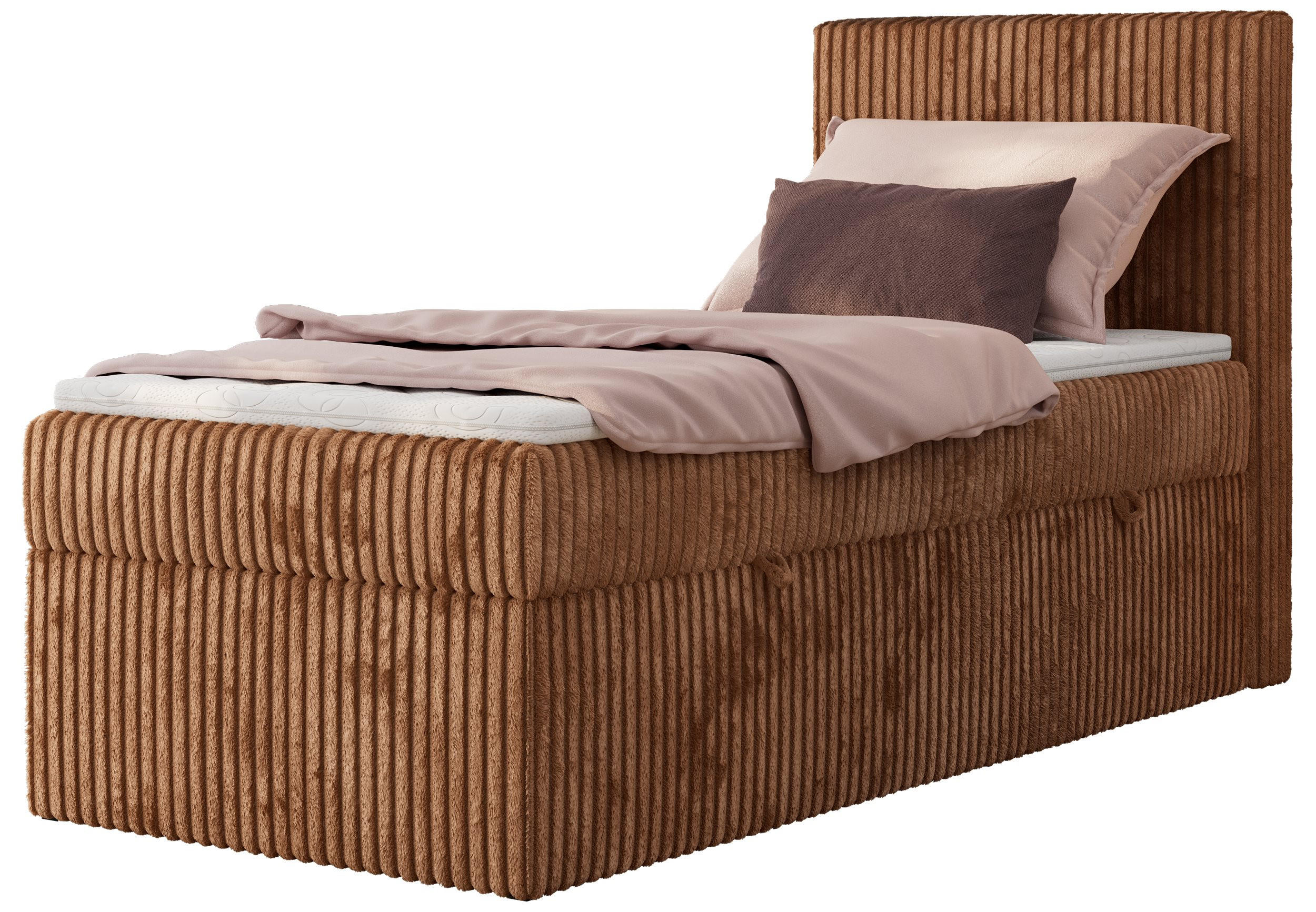 BOXBETT TILIANO 90/200 - Orange Cord - H4 - Visco Topper - Rechts - Orange, Textil (90/200cm) - MKS