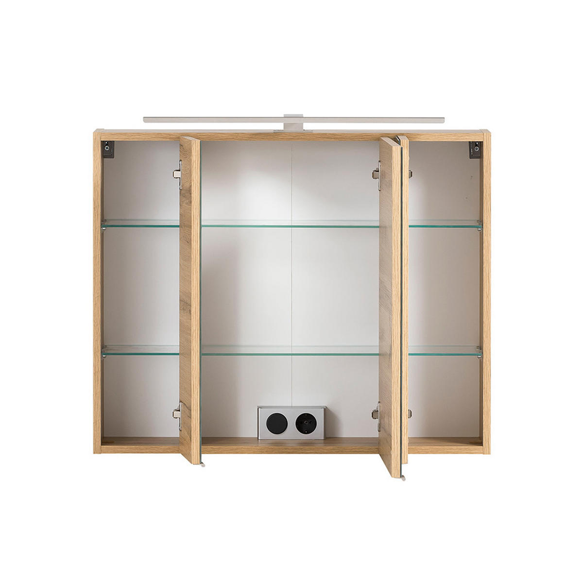 BADMÖBEL-SET Vasto-03 - Grau, Holzwerkstoff (80/200/47cm) - Lomado