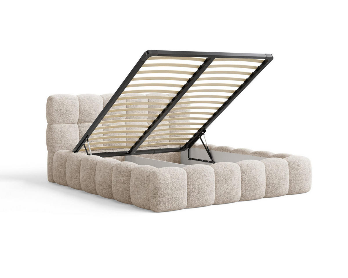 POLSTERBETT - Bett 19 - 180x200 - Beige (Arena 02) - Beige, Holzwerkstoff/Textil (180/200cm) - Möblo