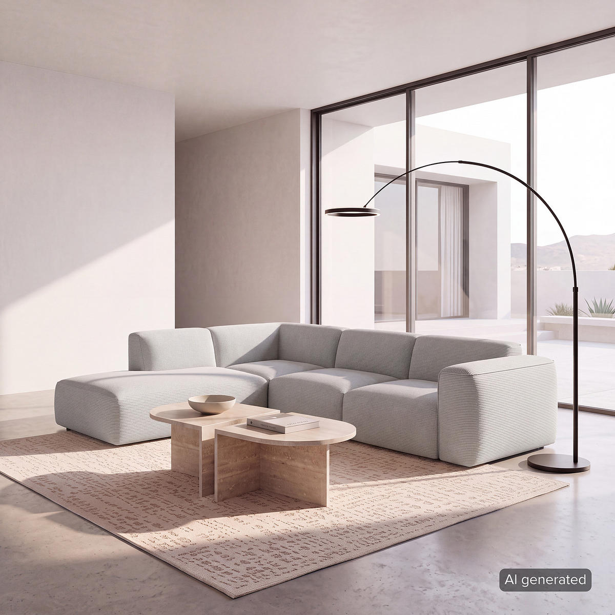 3-SITZER ECKSOFA mit Recamiere - Schwarz/Grau, Kunststoff/Textil (295/231cm) - home24