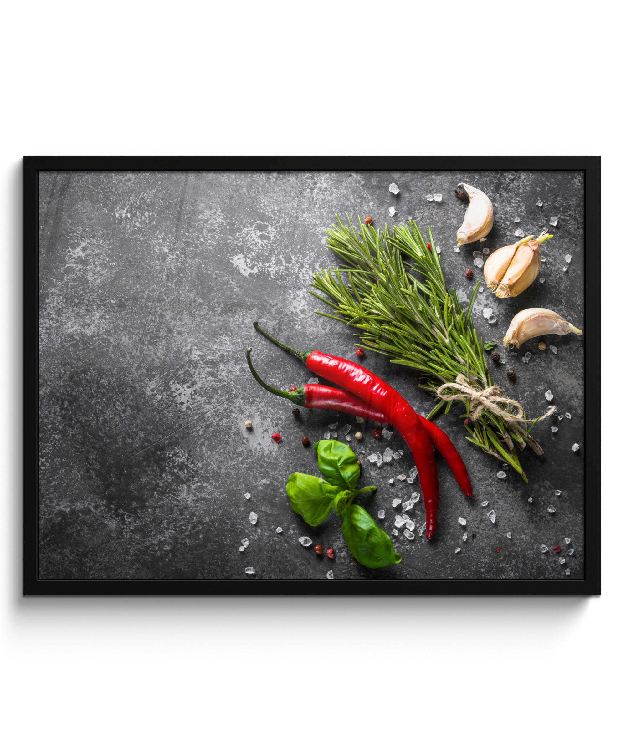 POSTER S OKVIROM Papar 80x60 cm - tamno siva, papir (80/60cm) - MuchoWow