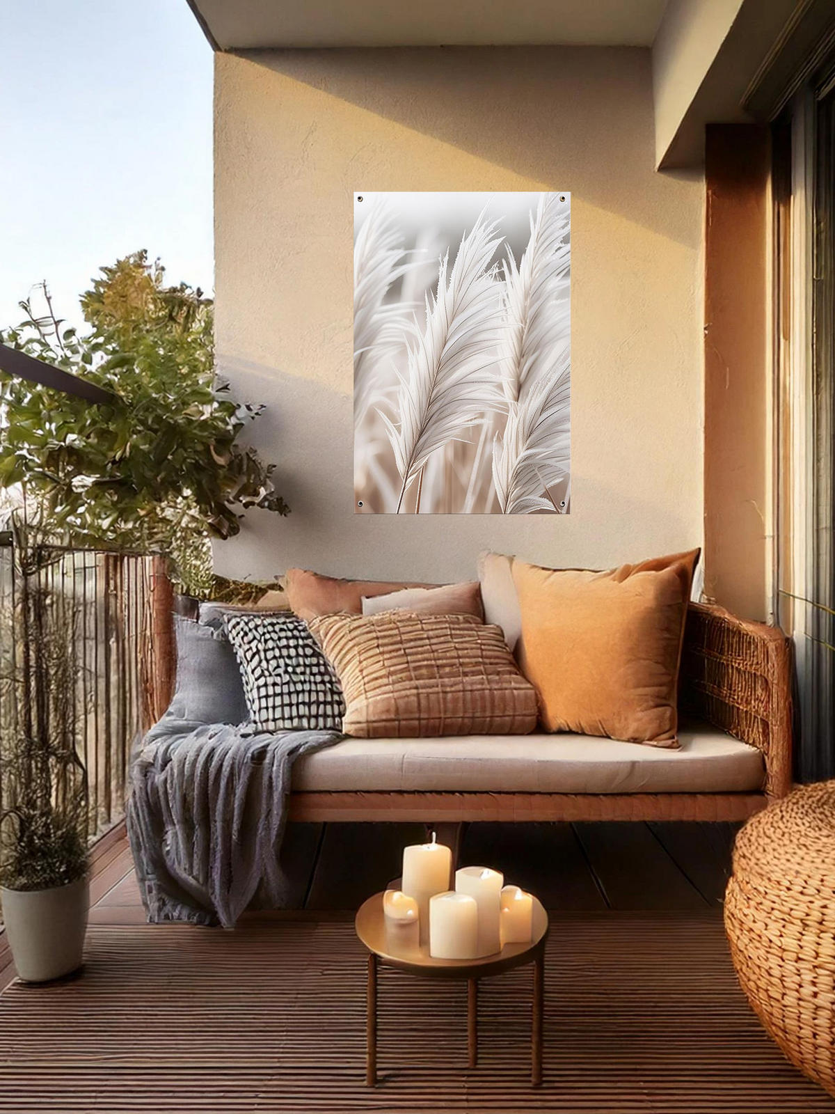 GARTEN-POSTER 60x90 cm Gartendeko: Gräser - Beige, Kunststoff (60/90/2cm) - artissimo