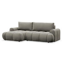 ECKSOFA Ombo Graubraun Velours 280 cm - Hellbraun/Schwarz, Kunststoff/Textil (284/167cm) - Selsey