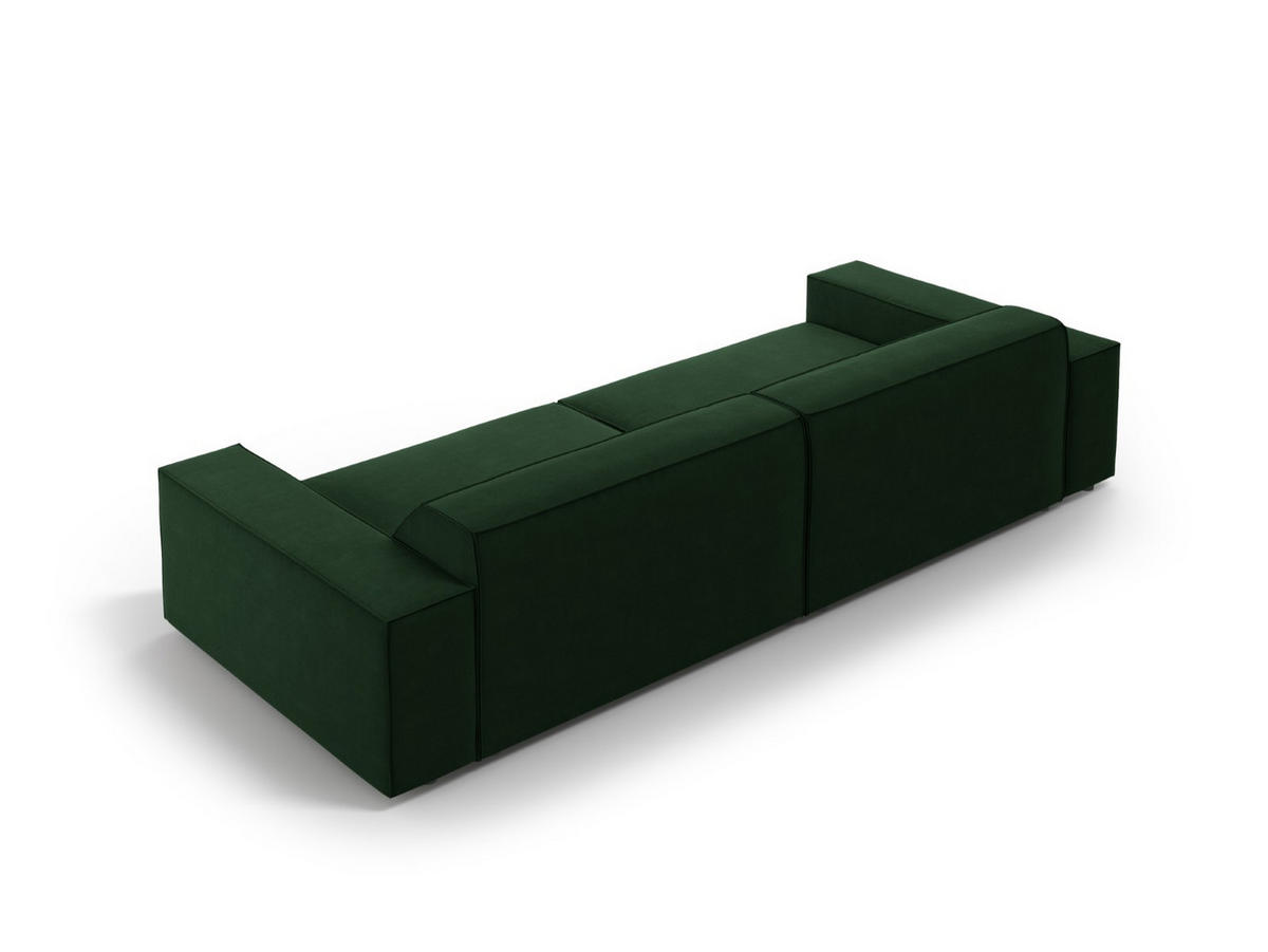 SOFA Jodie aus Samt flaschengrün 4 Sitzplätze - Dunkelgrün, Textil (244/70/102cm) - Micadoni