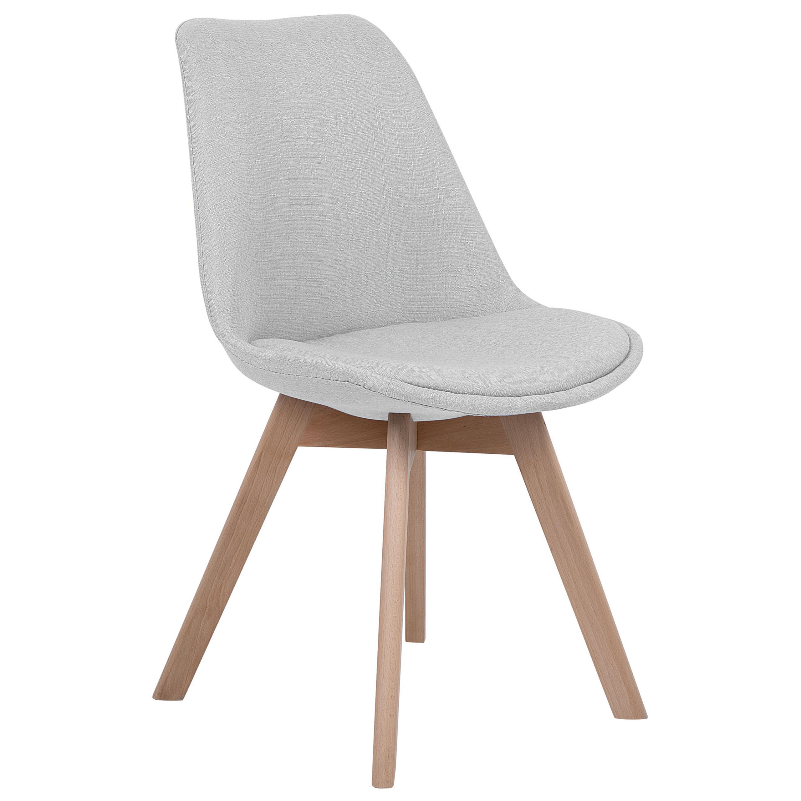 ESSZIMMERSTUHL 2er-Set Polsterbezug Hellgrau Dakota - Grau, Holz/Textil (47/84/43cm) - Beliani