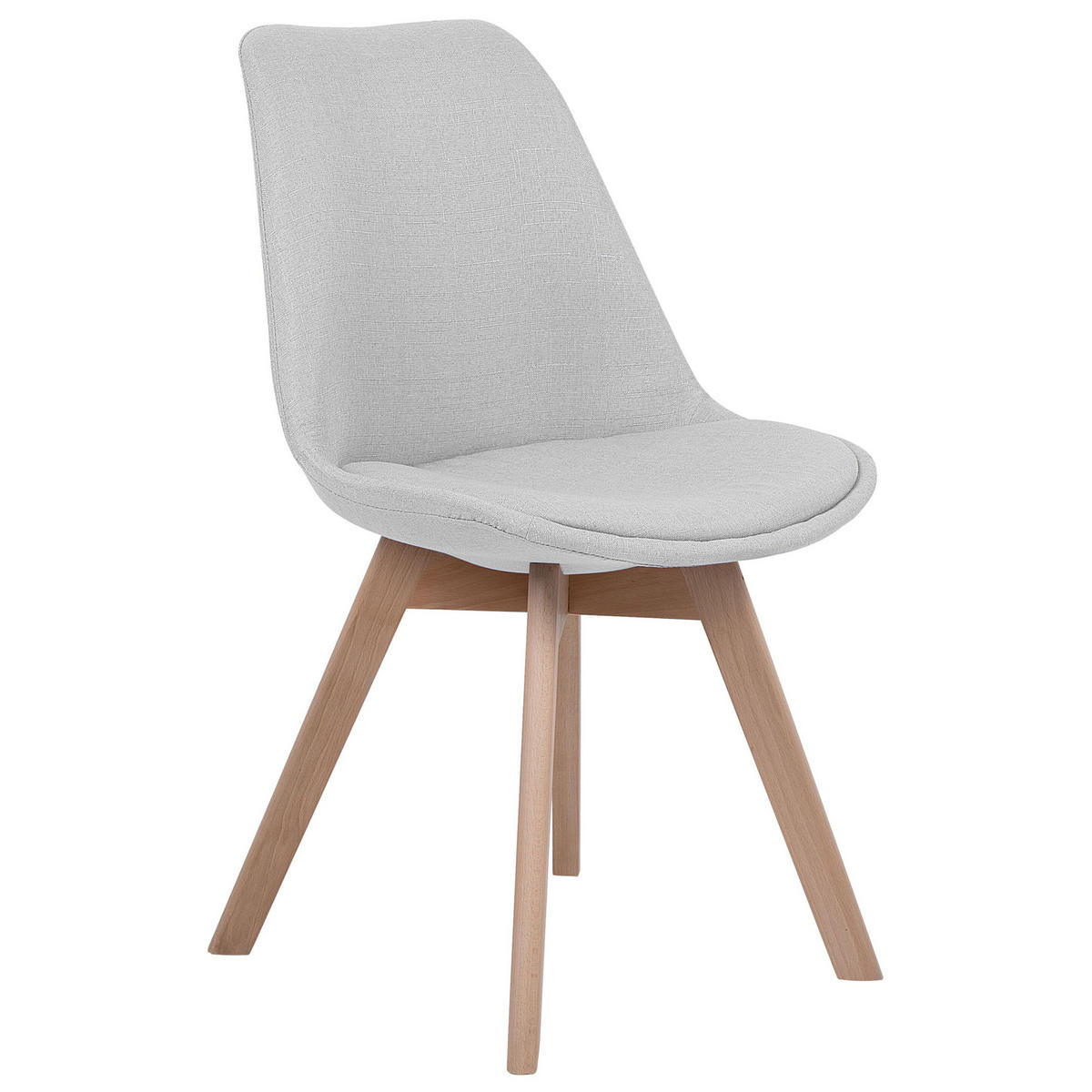 ESSZIMMERSTUHL 2er-Set Polsterbezug Hellgrau Dakota - Grau, Holz/Textil (47/84/43cm) - Beliani