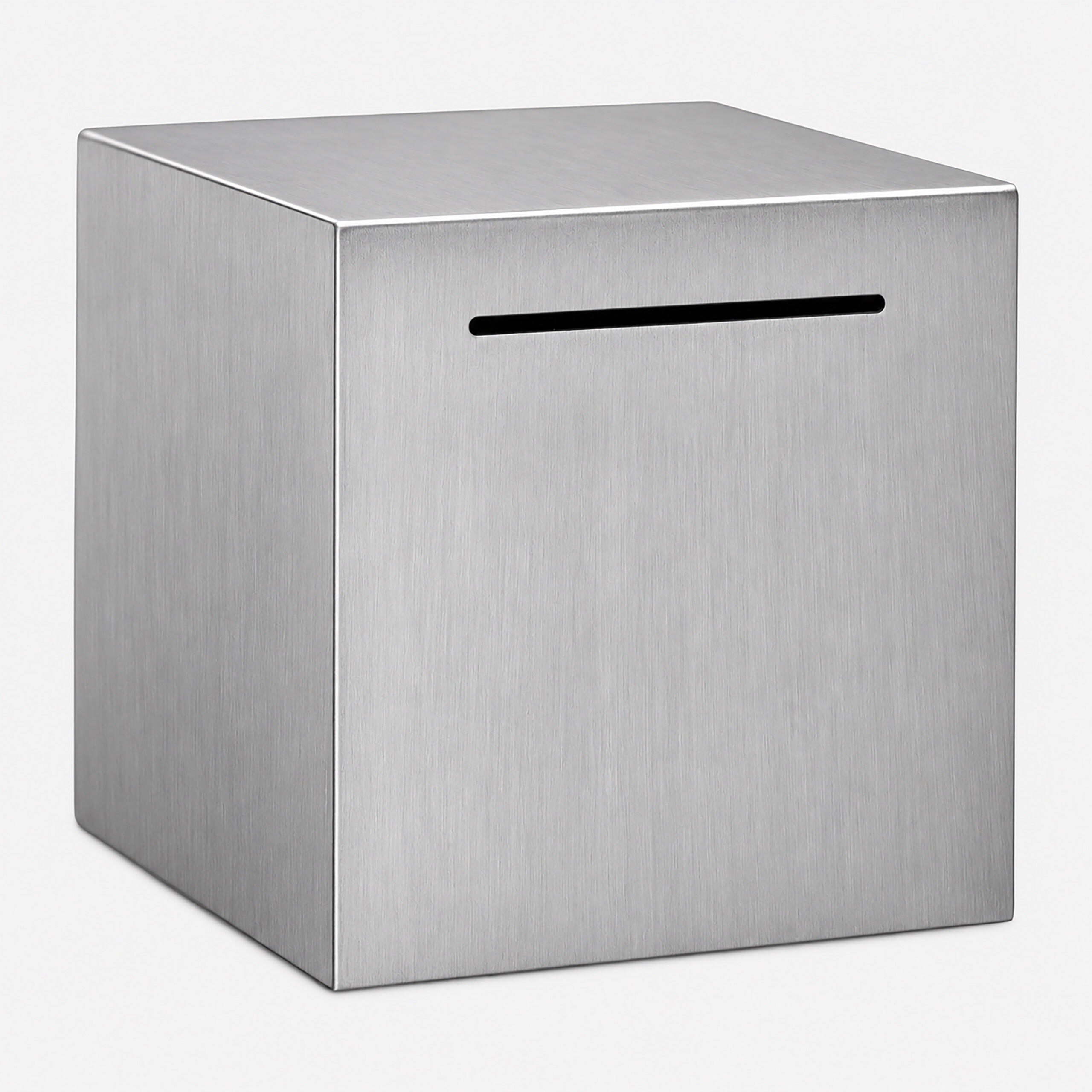 SPARDOSE Silber Edelstahl ohne Öffnung - Silberfarben, Metall (15/15/15cm) - Relaxdays