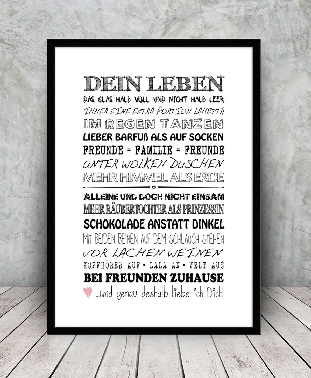 BILD mit Rahmen 51x71 cm Spruch: Freundschaft beste Freundin - Weiß, Holz (51/71cm) - artissimo
