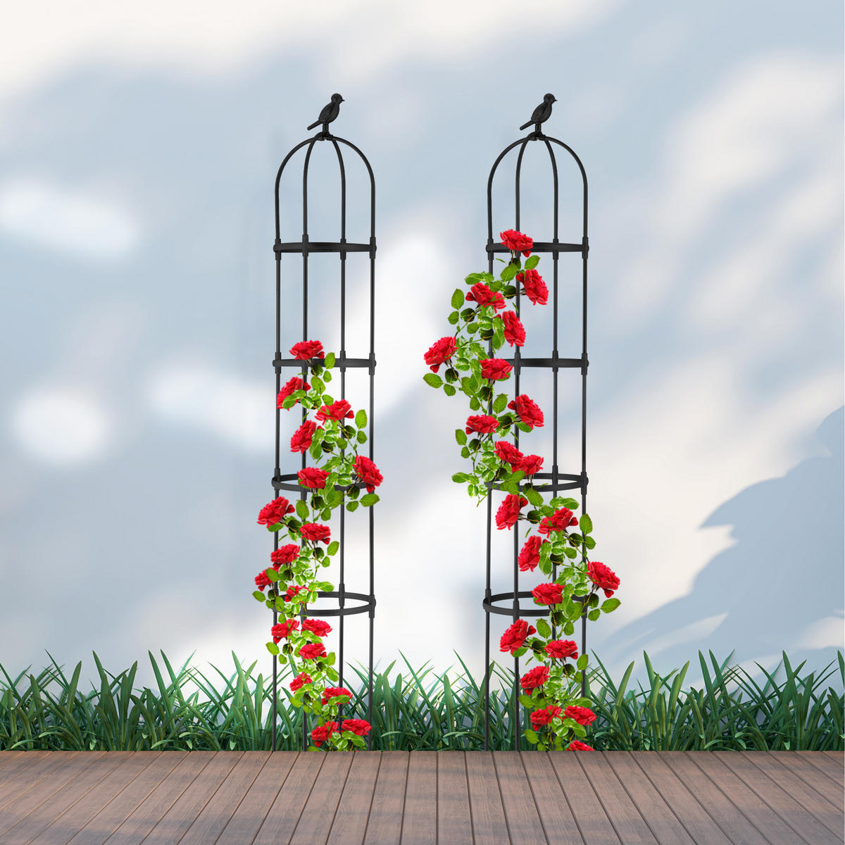 2XRANKHILFE - Schwarz, Kunststoff/Metall (30/188/30cm) - Relaxdays