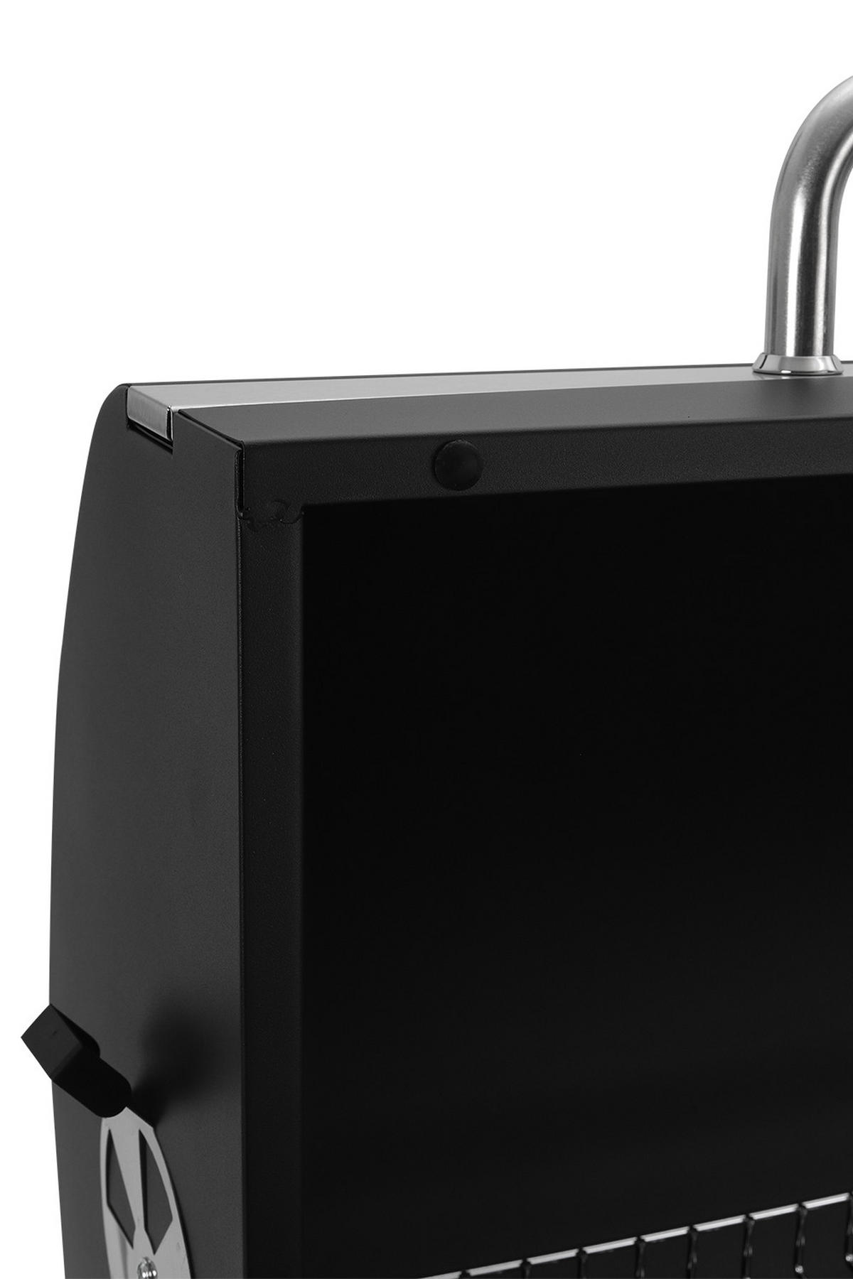 HOLZKOHLEGRILL aus Karbonstahl in Schwarz Tragbarer für den Außenbereich mit Seitenablagen 119 cm B × 50 cm T × 101 cm H - Schwarz, Metall (119/50cm) - Livingandhome