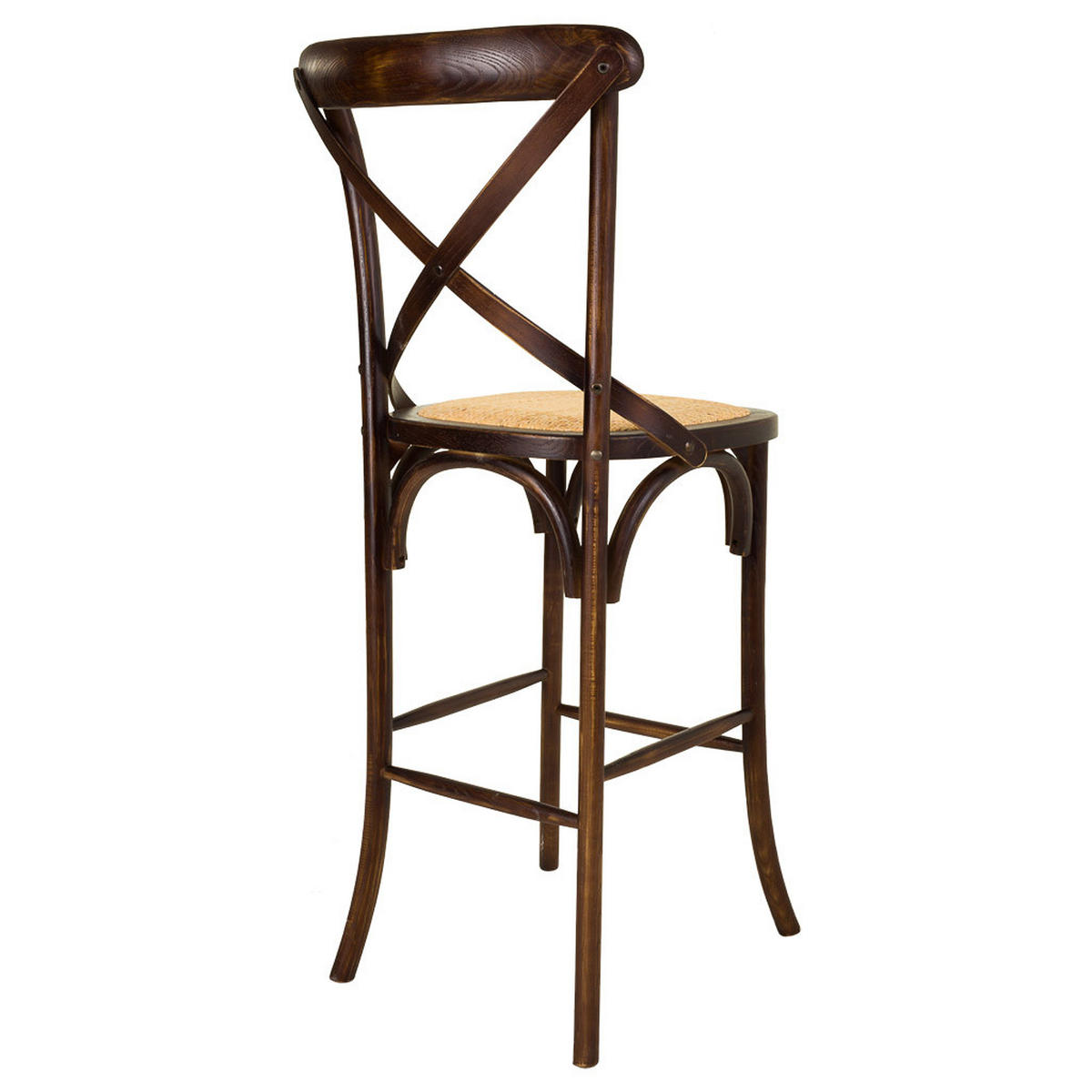 BARHOCKER aus Holz und Rattan, braun, 45x53x75cm - Braun, Holz (45/116/53cm) - Wanderlust
