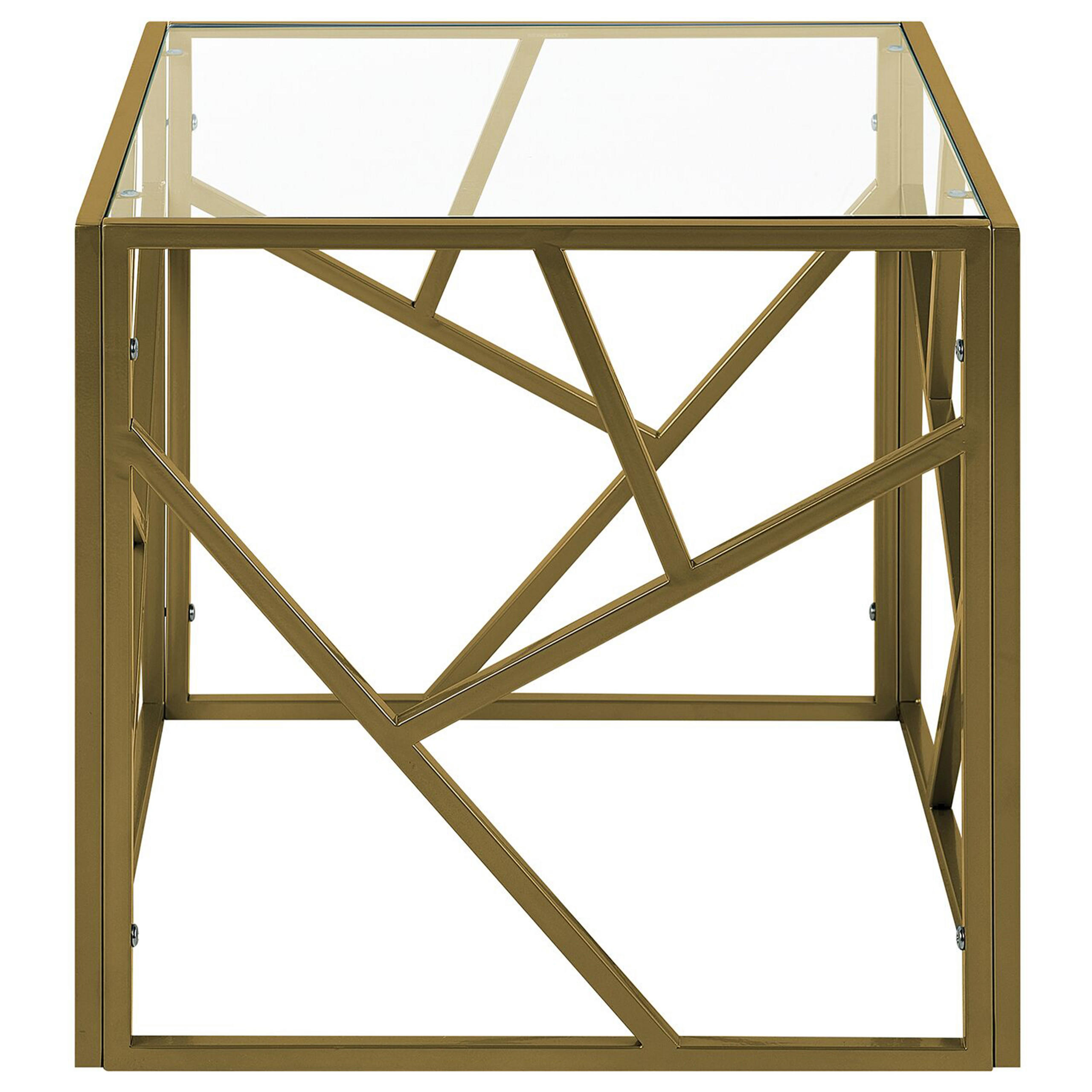 BEISTELLTISCH Glas gold quadratisch 50/50 cm Orland - Goldfarben, Glas (50/50/50cm) - Beliani