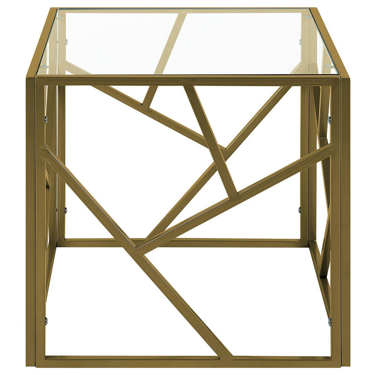 BEISTELLTISCH Glas gold quadratisch 50/50 cm Orland - Goldfarben, Glas (50/50/50cm) - Beliani