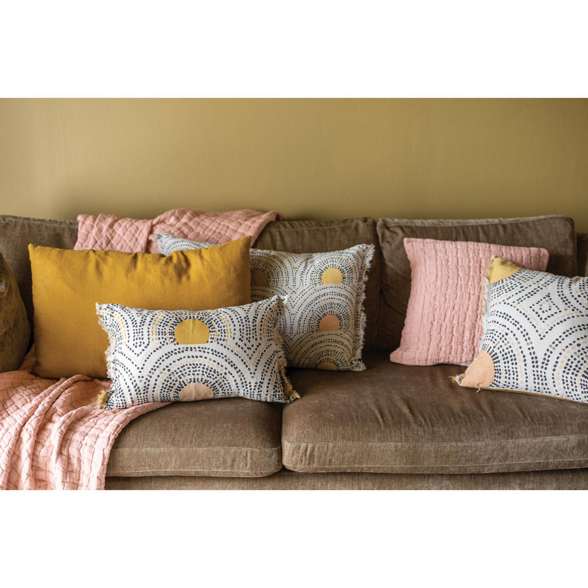 KISSEN Swami tonfarben 45 x 45 cm - Dunkelbraun, Textil (45/45cm) - Vivaraise