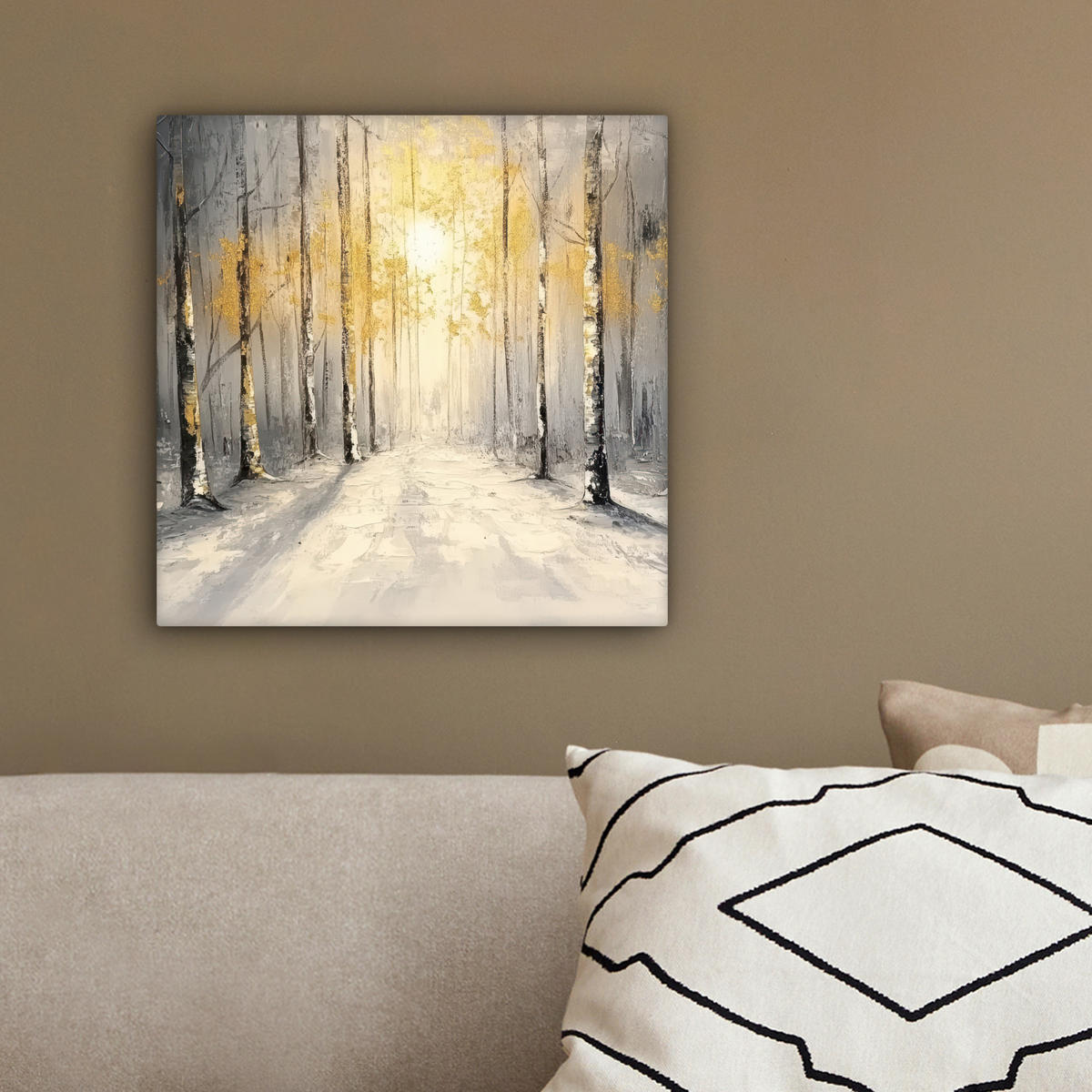LEINWANDBILD Winter - Abstrakt - Schnee - Natur - Sonne 20x20 cm - Grau, Textil (20/20cm) - MuchoWow