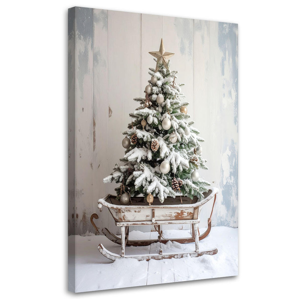 LEINWANDBILD Weihnachten 80x120cm - Grau, Textil (80/120cm) - Feeby