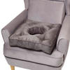 SITZKISSEN mit Aussparung grau 50/50/10 cm – Entlastungskissen, Velours - Grau, Textil (50/50/10cm) - Homescapes