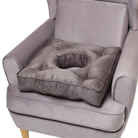 SITZKISSEN mit Aussparung grau 50/50/10 cm – Entlastungskissen, Velours - Grau, Textil (50/50/10cm) - Homescapes
