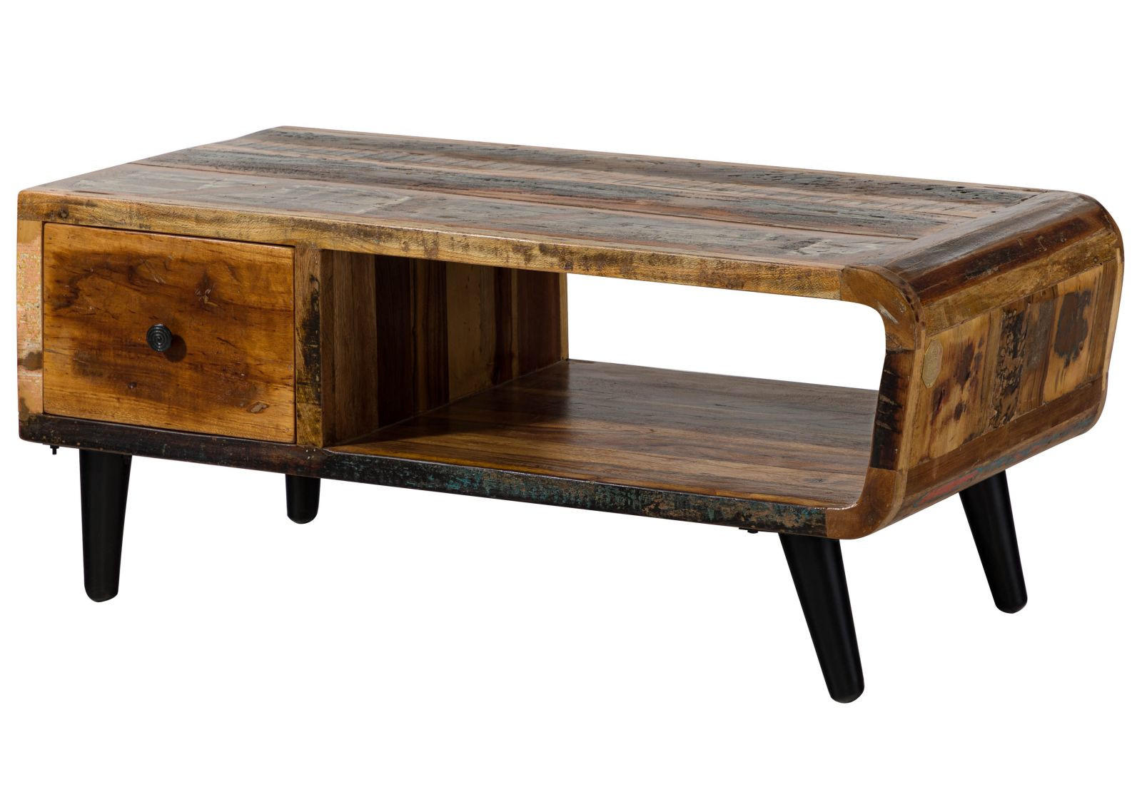 COUCHTISCH Altholz 120x60x53 mehrfarbig lackiert SIXTIES #106 - Multicolor, Holz (120/60/53cm) - Massivmoebel24
