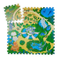 DINO Spielmatte - Multicolor, Kunststoff (31/31cm) - Relaxdays