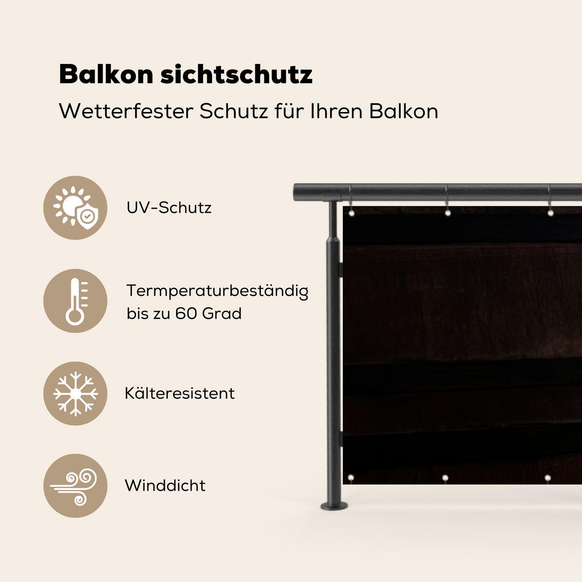 BALKON-SICHTSCHUTZ Bier - Hopfen - Landschaft - Grün, Kunststoff (500/75cm) - MuchoWow
