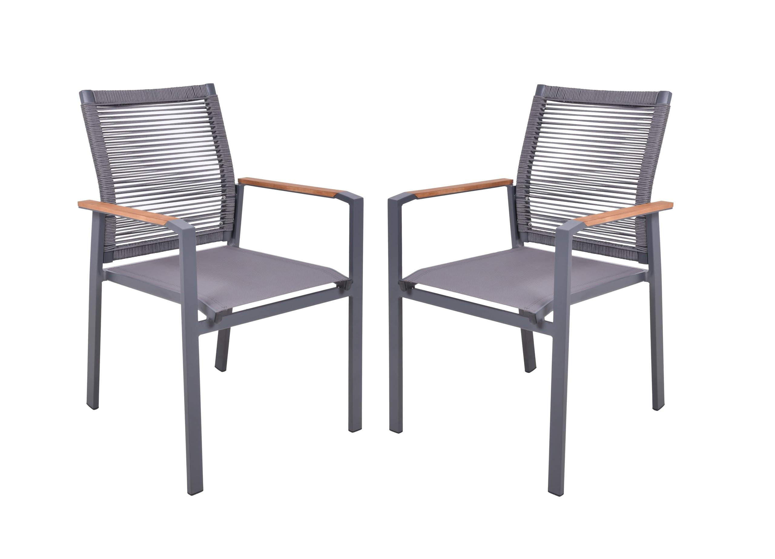 GARTENSTUHL 2er Set Kurt Stapelstuhl - Braun, Holz (60/90/56.5cm) - DELUKE