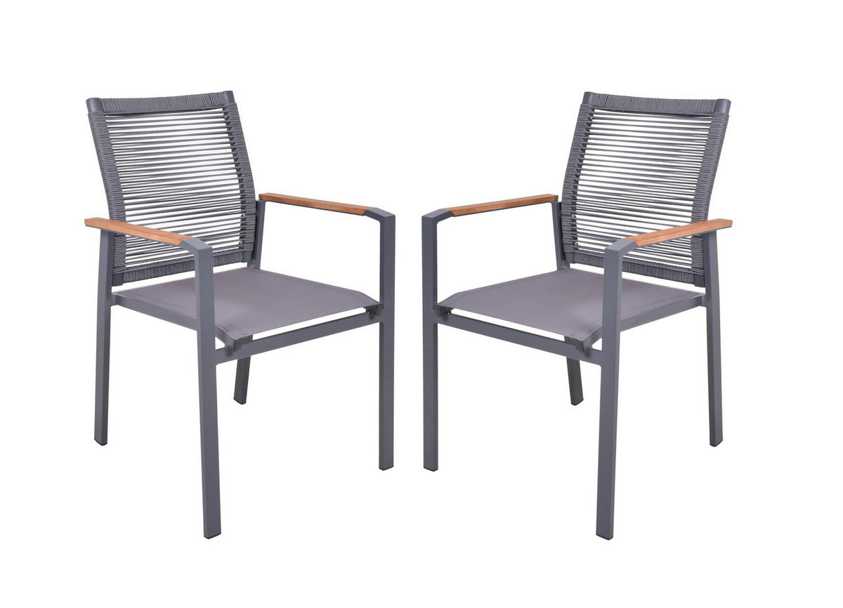 GARTENSTUHL 2er Set Kurt Stapelstuhl - Braun, Holz (60/90/56.5cm) - DELUKE