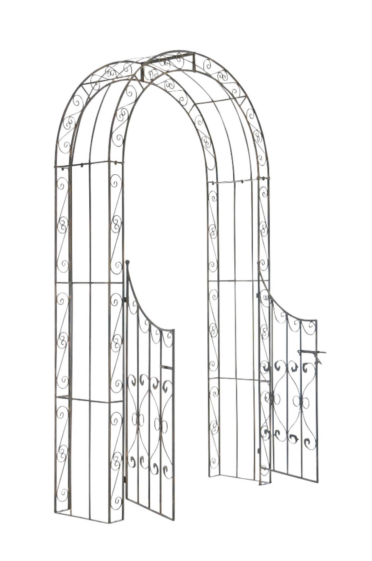 ROSENBOGEN Shinay mit Tor bronze - Braun, Metall (128/245/26cm) - TPFGarden