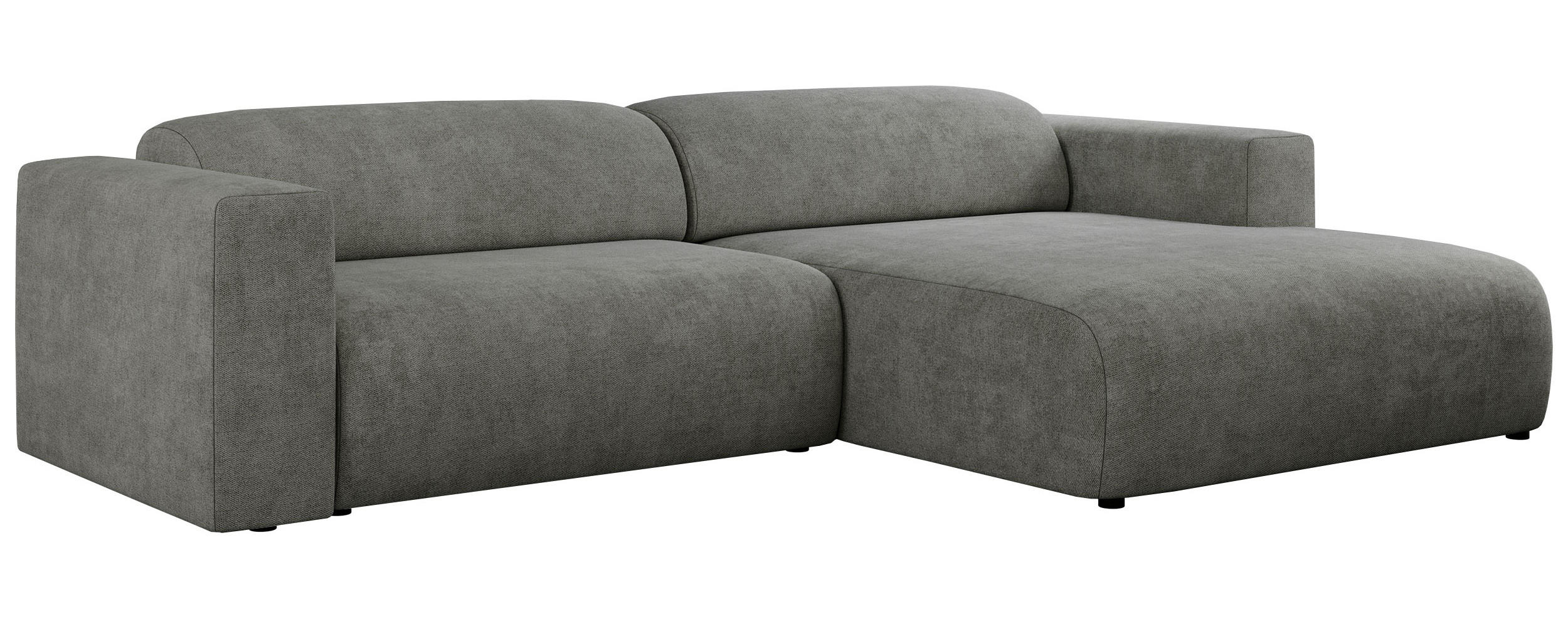 ECKSOFA PASADENA Grau Struktur - Rechts Seite - Schwarz/Grau, Kunststoff/Textil (180/288cm) - MKS