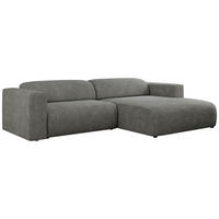ECKSOFA PASADENA Grau Struktur - Rechts Seite - Schwarz/Grau, Kunststoff/Textil (180/288cm) - MKS