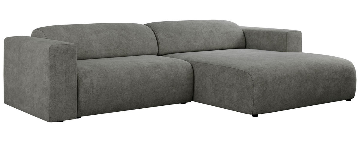 ECKSOFA PASADENA Grau Struktur - Rechts Seite - Schwarz/Grau, Kunststoff/Textil (180/288cm) - MKS