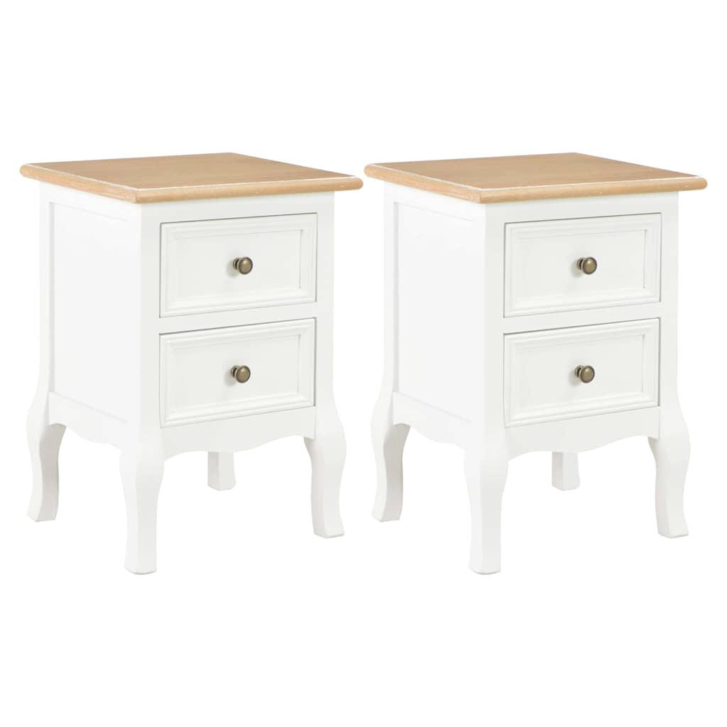 NACHTTISCHE 2Er Set Weiss 35/30/49 Cm Mdf - Weiß, Holzwerkstoff (30/49/35cm) - vidaXL
