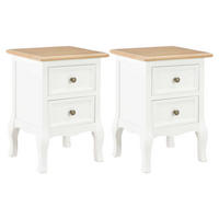 NACHTTISCHE 2Er Set Weiss 35/30/49 Cm Mdf - Weiß, Holzwerkstoff (30/49/35cm) - vidaXL