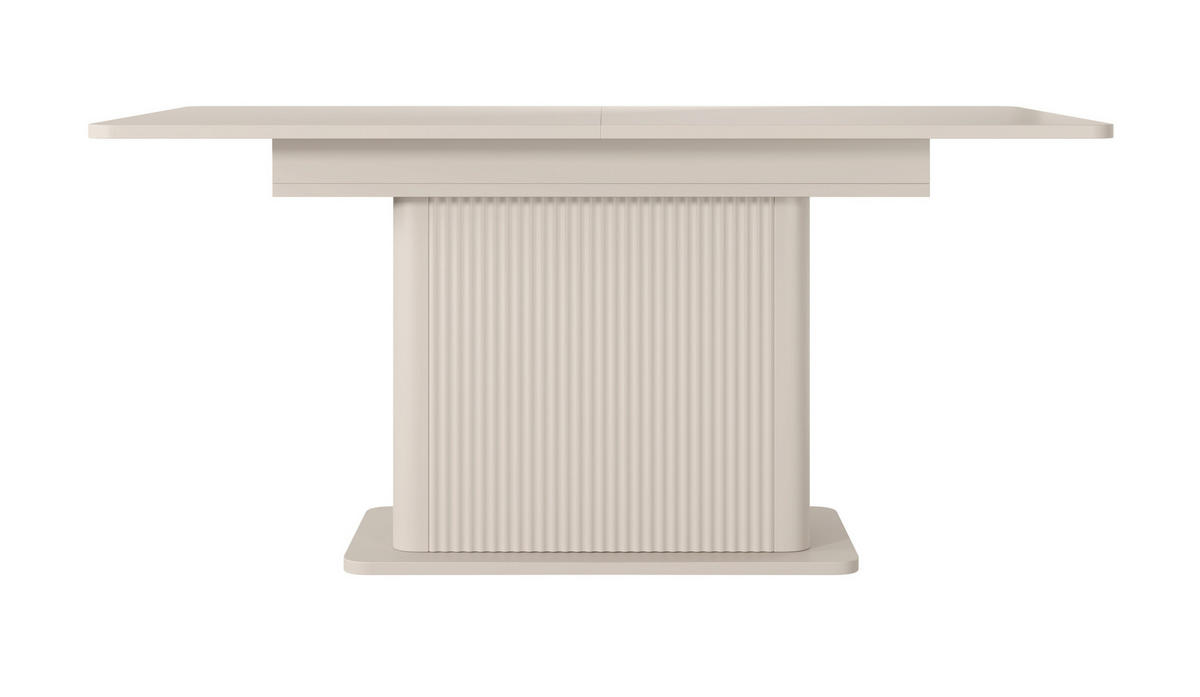 AUSZIEHBARER Tisch 160-200 cm Brando, geriffelter Basis, Beige - Beige, Holz (90/160/75cm) - Emporius