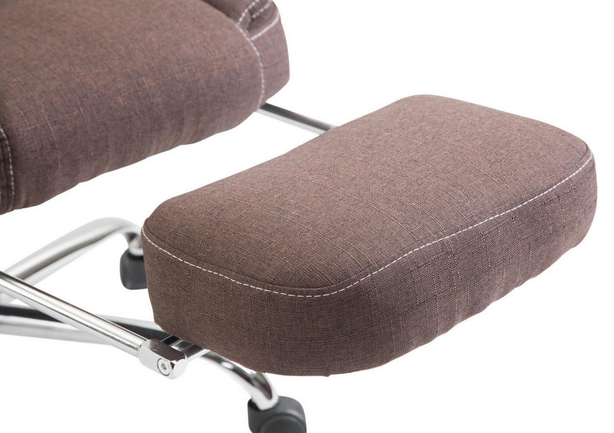 CHEFSESSEL Stoff Braun - Chromfarben/Braun, Textil/Metall (67/114/64cm) - CLP