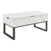COUCHTISCH Rauli 100/50/47 cm - Weiß, Holzwerkstoff/Metall (50/100/47cm) - [en.casa]