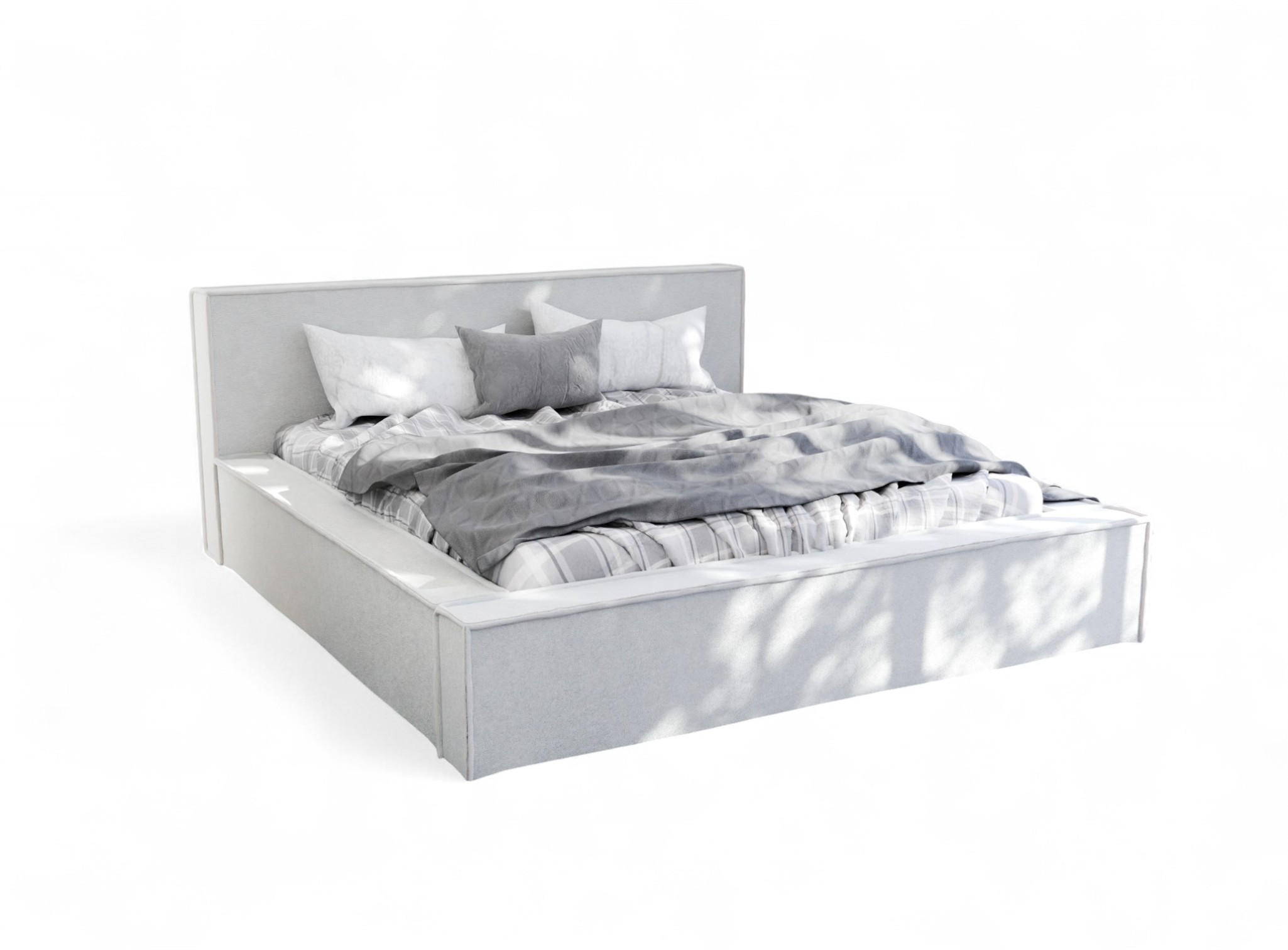 POLSTERBETT Aldana Komplettset - Weiß, Holzwerkstoff/Textil (200/200cm) - Fun Möbel