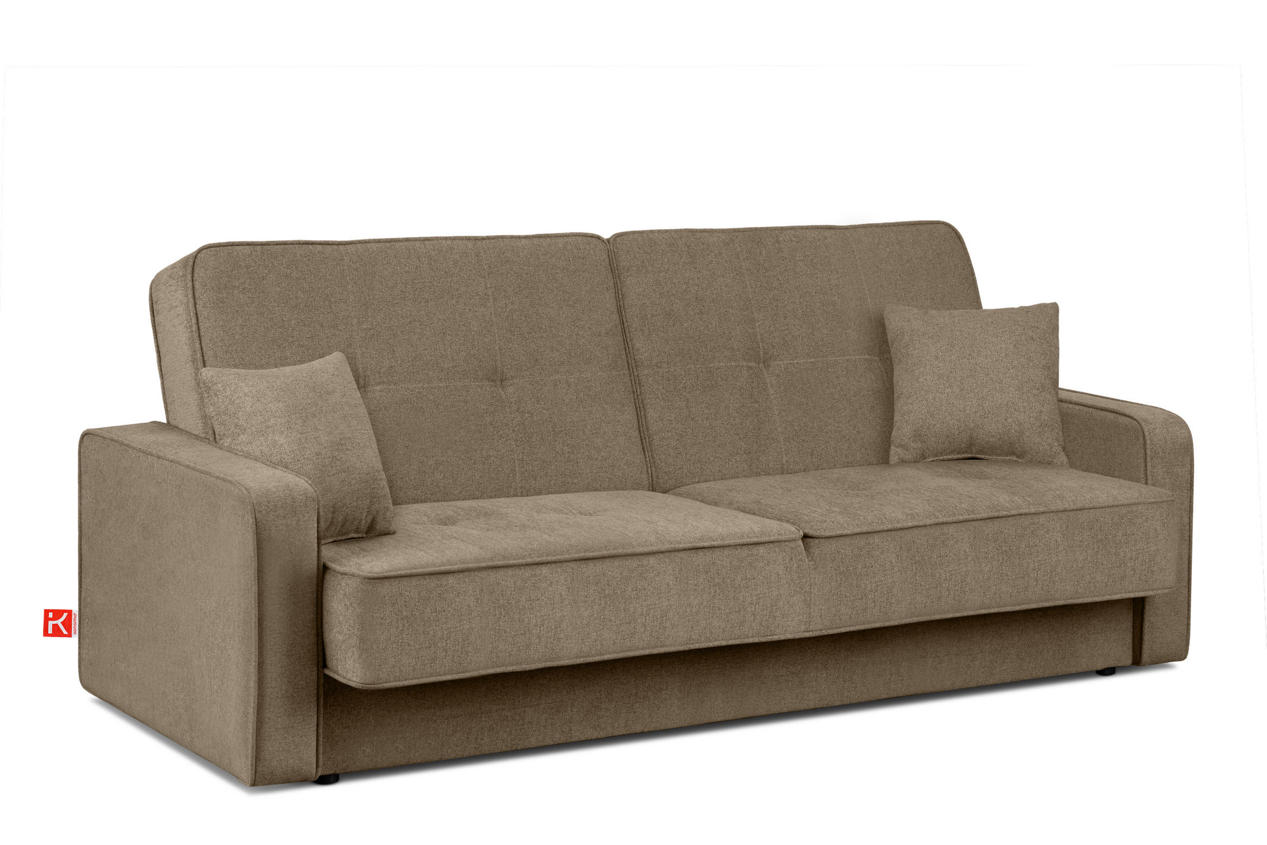 SCHLAFSOFA ORIO 3 Personen, Chenille-Stoff, Braun - Braun, Textil (219/90/90cm) - KONSIMO®