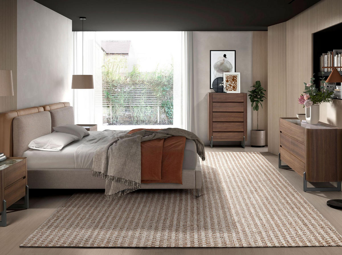 KOMMODE Kommode aus Nussbaum und dunklem Metallstahl mit Porzellanmarmorplatte 145/45/78 cm - Walnussfarben/Weiß, Holz (145/78/45cm) - ANGEL CERDA