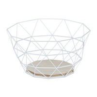 OBSTKORB - Weiß, Holzwerkstoff/Metall (14.5cm) - Relaxdays