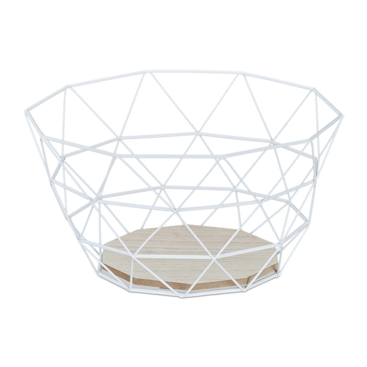 OBSTKORB - Weiß, Holzwerkstoff/Metall (14.5cm) - Relaxdays