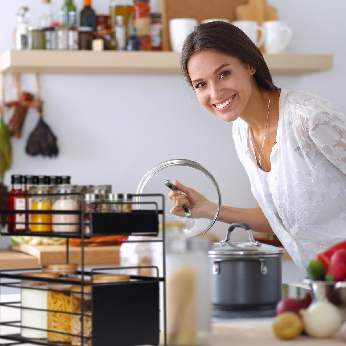 SCHUBLADENREGAL - Schwarz, Metall (25/39.5/40.5cm) - Relaxdays