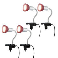 LED KLEMMLEUCHTE Metall Silber 4er Set - Silberfarben, Glas (9/6.1/34cm)